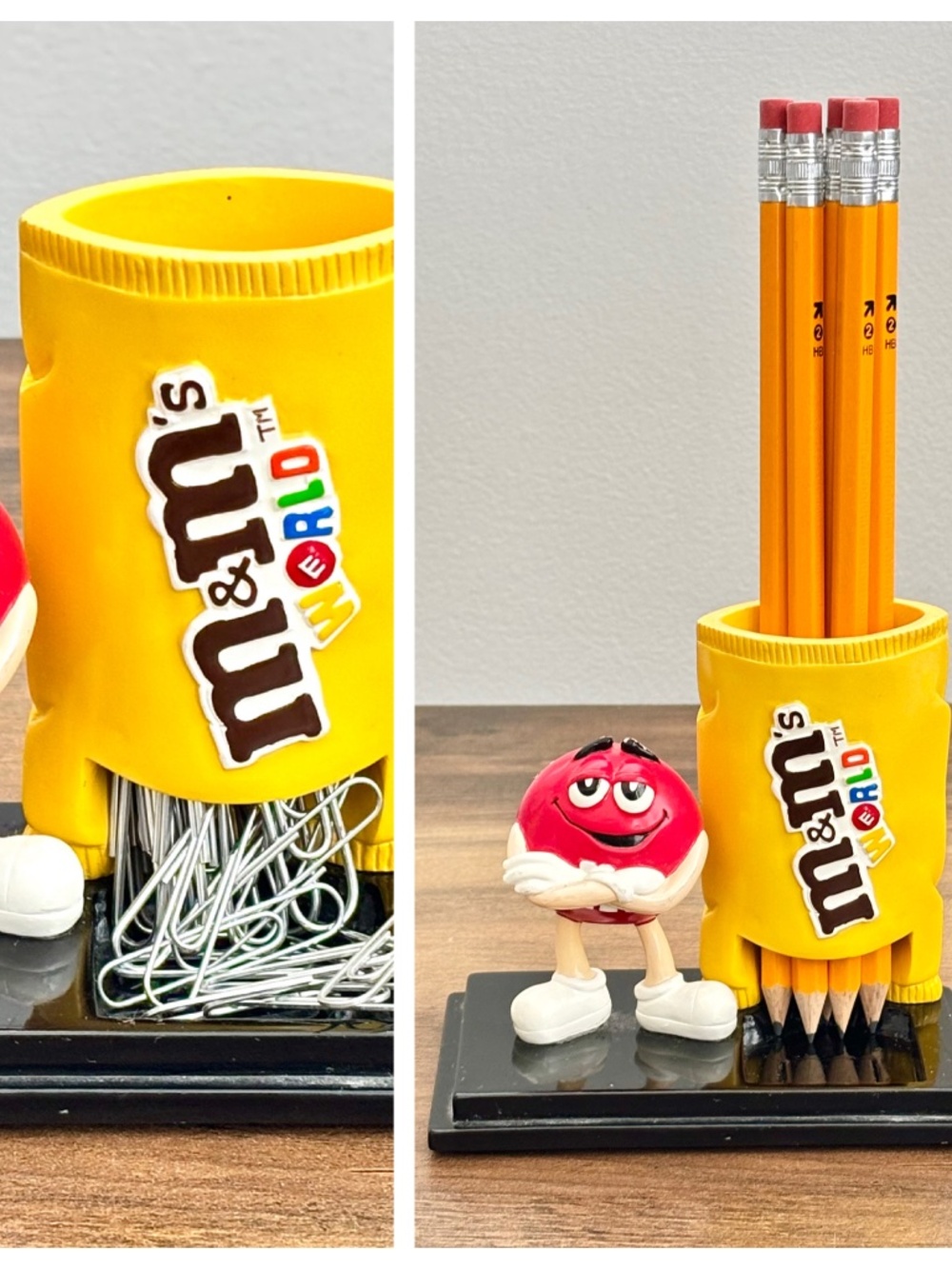 VINTAGE M&M's World Candy Red M&M Desktop Pencil Paper Clip Holder Organizer - Picture 2 of 12